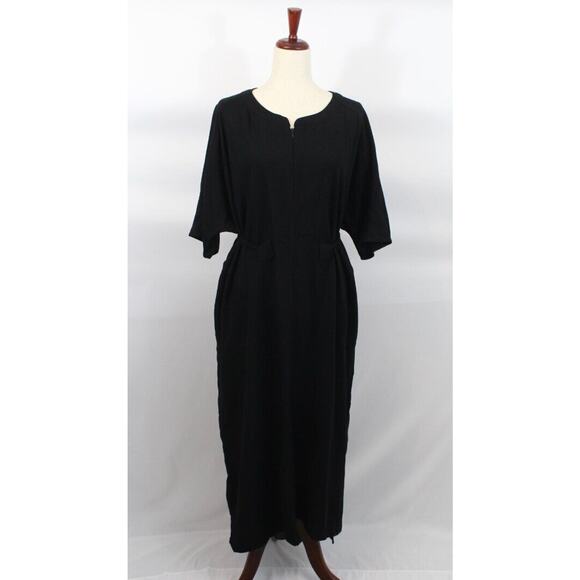 ODDBIRD Co Sz M/L Ruya Tunic Dress Black Viscose Midi NWT - Picture 4 of 13